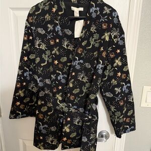 H&M Black Floral Patterned Jacket